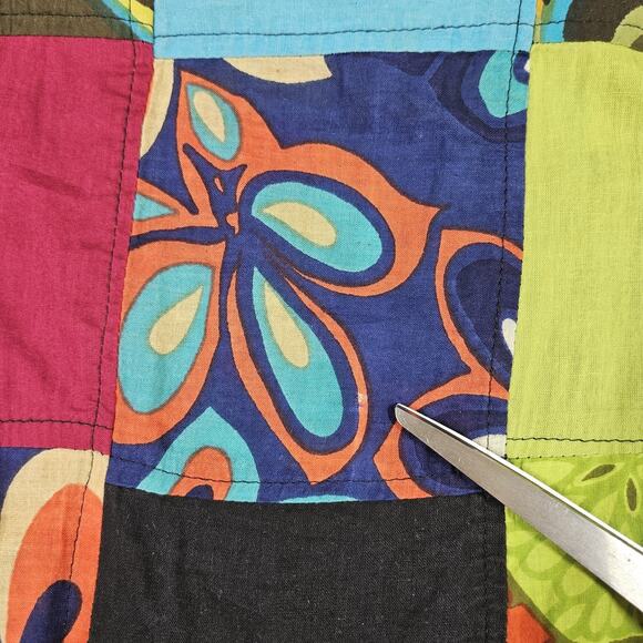 Rising International Patchwork Dress Size XXL Sun Dress Boho Hippie Artsy Cotton - Picture 5 of 14